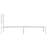 Metal Bed Frame without Mattress with Headboard White 75x190cm 376363