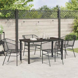 Garden Dining Set 5 pcs Black Poly Rattan 3380892