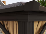 3.6 x 3 m Aluminium Hardtop Gazebo, with Accessories - Brown T3398P315896
