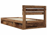 Bed Frame with Headboard Old Wood 75 x 190 cm Solid Pine Wood 3411477