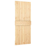 Sliding Door with Hardware Set 85x210 cm Solid Wood Pine 3203123