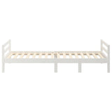 Bed Frame without Mattress White 75x190 cm Small Single Solid Wood Pine 821640