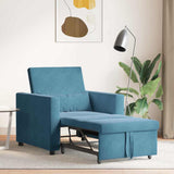 Pull out Sofa Bed Single Blue 90 x 165 x 87 cm Velvet 42002706
