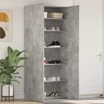 Shoe Cabinet with Shelf Grey 80 x 35.5 x 180 cm Engineered wood 3333839