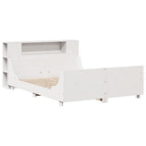 Bed Frame without Mattress White 120x200 cm Solid Wood Pine 3323771