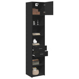 Slim Storage Cabinet Black 45x42.5x225 cm Engineered Wood 3281295