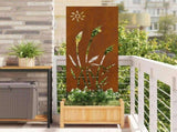 Garden Privacy Screen Rusty 50 x 140 cm Weathering Steel 876279