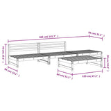 4 Piece Garden Lounge Set Grey Solid Wood Pine 3186594