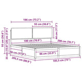 Bed Frame with Upholstered Headboard Light Grey 180 x 200 cm 3398113