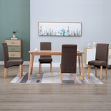 Dining Chairs 4 pcs Brown Fabric 249274