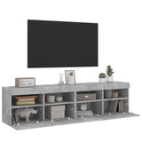 TV Wall Cabinets with LED Lights 2 pcs Concrete Grey 80x30x40 cm 837204