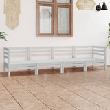 4 Piece Garden Lounge Set White Solid Pinewood 3082503