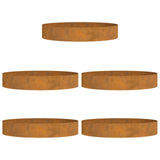 Planter Ring 5 pcs Brown 120 x 120 x 20 cm Weathering Steel 873647
