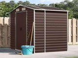 Garden Shed Brown Galvanised Steel Medium Garden Shed 3188264