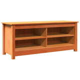 Storage Bench Wax Brown 110 x 38 x 45.5 cm Solid Pine Wood 869910