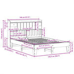 Bed Frame without Mattress 140x190 cm Solid Wood Pine 3308855
