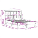 Bed Frame without Mattress White 140x190 cm Solid Wood Pine 3308856