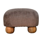 Mocha Faux Fur Nordic Footstool IN3483