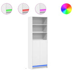 Highboard with LED White 69x32.5x200 cm Engineered Wood 3307905