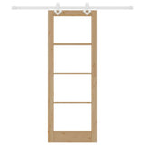 Sliding Door Natural 73.5 x 198.5 cm Solid Pine Wood and Glass 3332211