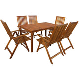 ZNTS 7 Piece Outdoor Dining Set Solid Acacia Wood 42611