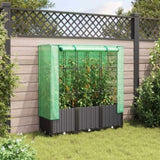 ZNTS Raised Bed with Greenhouse Cover Rattan Look 120x40x138 cm 4015815