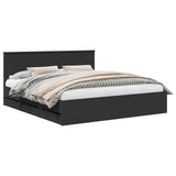 Bed Frame with Drawer Black 180 x 200 cm Engineer Wood 3407957