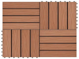 Decking Tile 3D Design 11 pcs Light Brown 30 x 30 cm WPC 42046679