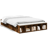 Bed Frame without Mattress Smoked Oak 140x200 cm 3280570