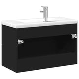 Bathroom Sink Cabinet with Built-in Basin Black 3278777