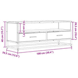 TV Cabinet Black 100x34.5x40 cm Engineered Wood and Metal 848814