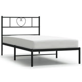 Metal Bed Frame without Mattress with Headboard Black 90x200cm 355456