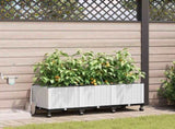 Garden Planter with Irrigation&Wheels 3 pcs White PP 3423085