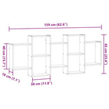 ZNTS Wall Shelf Black Oak 159x18x65 cm Engineered Wood 868064
