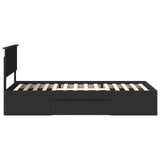 Bed Frame with Headboard Black 80 x 200 cm Engineered Wood 3408810