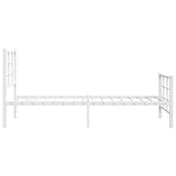 Metal Bed Frame without Mattress with Footboard White 80x200cm 355619