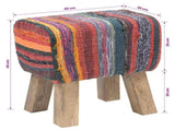 Bench 40 x 30 x 45 cm Real Leather Multicolour 42042103