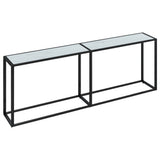 Console Table White Marble 220x35x75.5cm Tempered Glass 331692