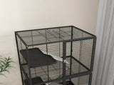Rolling Chinchilla Cage, Small Animal Cage for Ferrets w/ Three Doors, Storage, Shelf, Tray Tray, T3398P350097