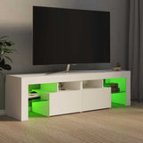 TV Cabinet with LED Lights White 140x36.5x40 cm 804364