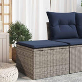 Garden Stool with Cushion Grey 55 x 55 x 37 cm Poly Rattan 366154