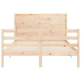 Bed Frame without Mattress Double Solid Wood 3194611