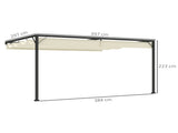 4 x 3 m Pergola, with Sliding Canopy - Cream T3398P318782