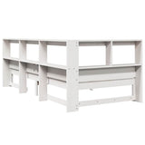 Bookcase Bed without Mattress White 100x200 cm Solid Wood Pine 3324324