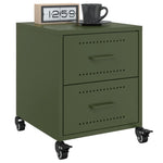 ZNTS Bedside Cabinet Olive Green 36x39x43.5 cm Steel 846634