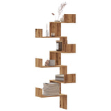 ZNTS Wall Corner Shelf Artisian Oak 45x45x147 cm Engineered Wood 852644