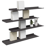 Floating Shelf Wall-mounted 4 pcs Black 80 x 18 x 2.5 cm Steel 8004033