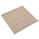 Carpet Floor Tiles 20 pcs 5 m 50x50 cm Striped Beige 147320