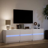 TV Cabinet with LED White 180x34x50 cm Engineered Wood 3307926