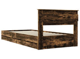 Bed Frame with Drawer Smoked Oak 90 x 190 cm Engineer Wood 3409876
